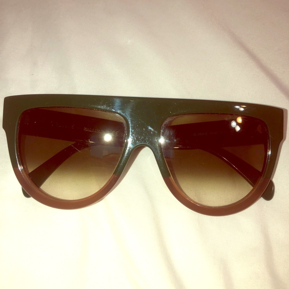 Celine classic olive brown sunglasses flat top